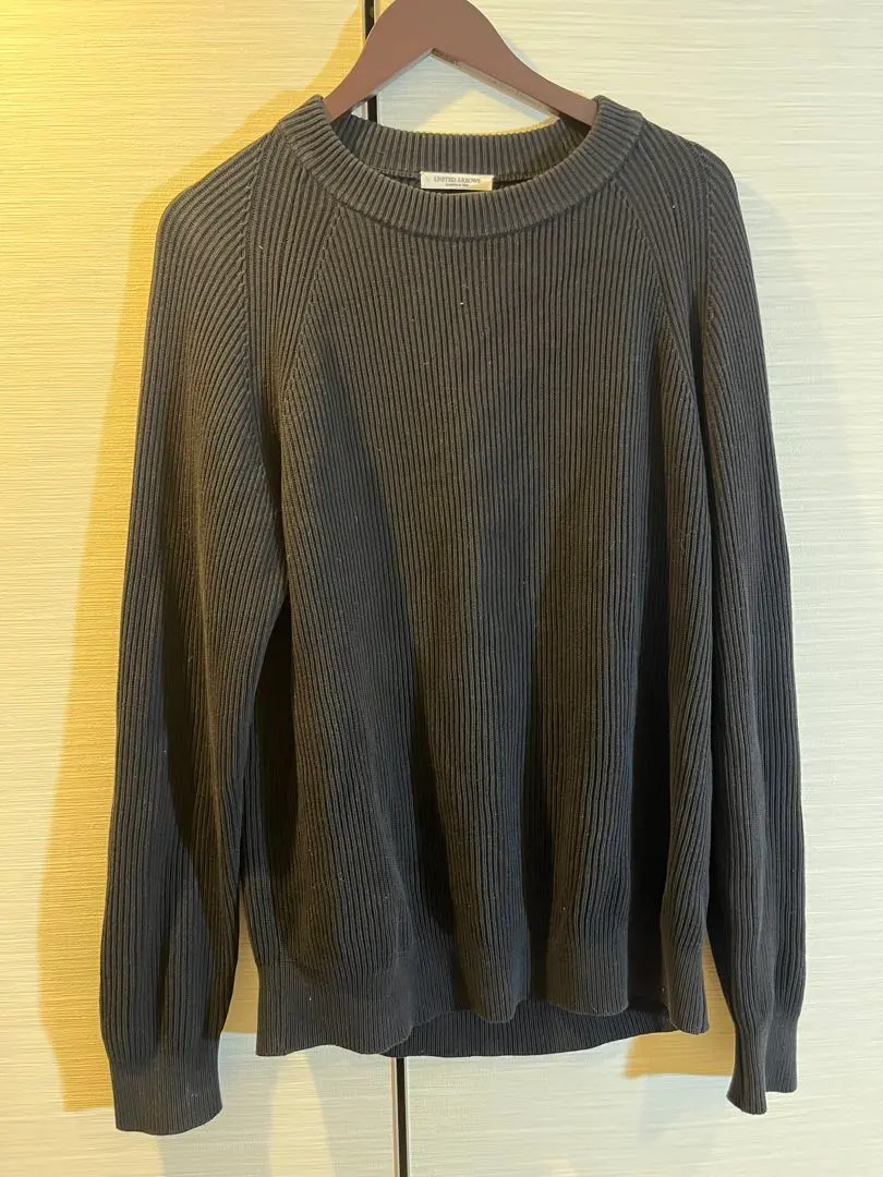 黑色 羅紋圓領毛衣 的縮圖