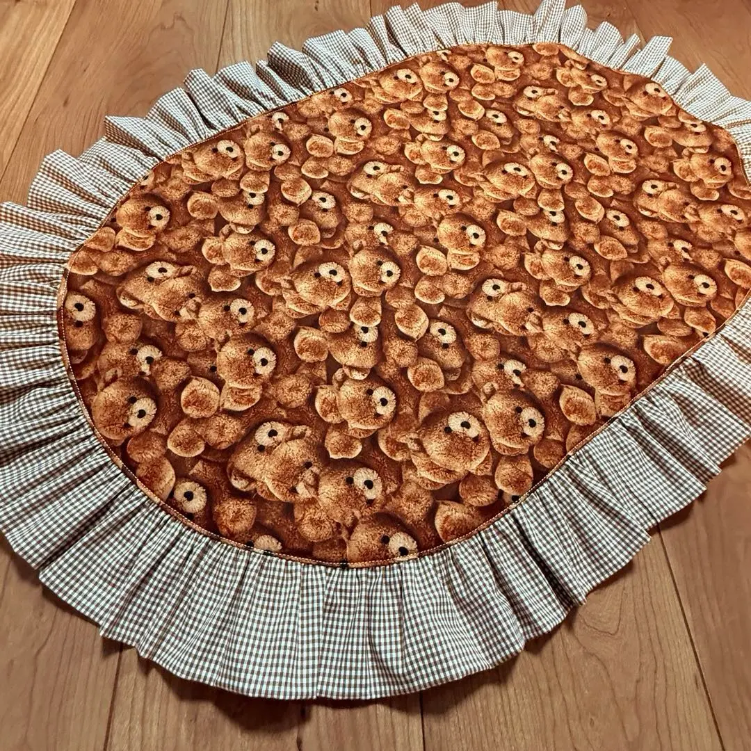 Thumbnail of 1398. Cafe Mat 50x70 Bear Bear Bear - Reversible Handmade