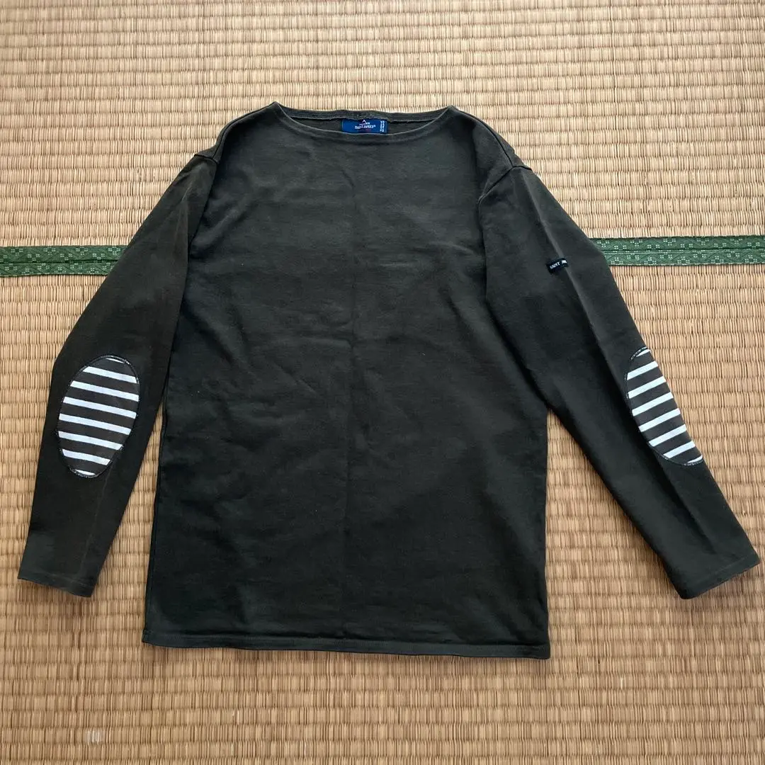 ⭐︎美品⭐︎SAINT JAMES エルボーパッチ黒　T5サイズ ウェッソン “エルボーパッチ”［黒(黒/生成り)］：セントジェームス
