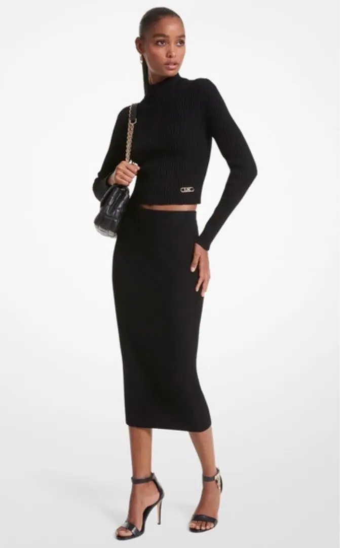 MICHAEL KORS 黒 タイトスカート着画あり Michael Kors V-neck Maxi Dress | Black | FARFETCH