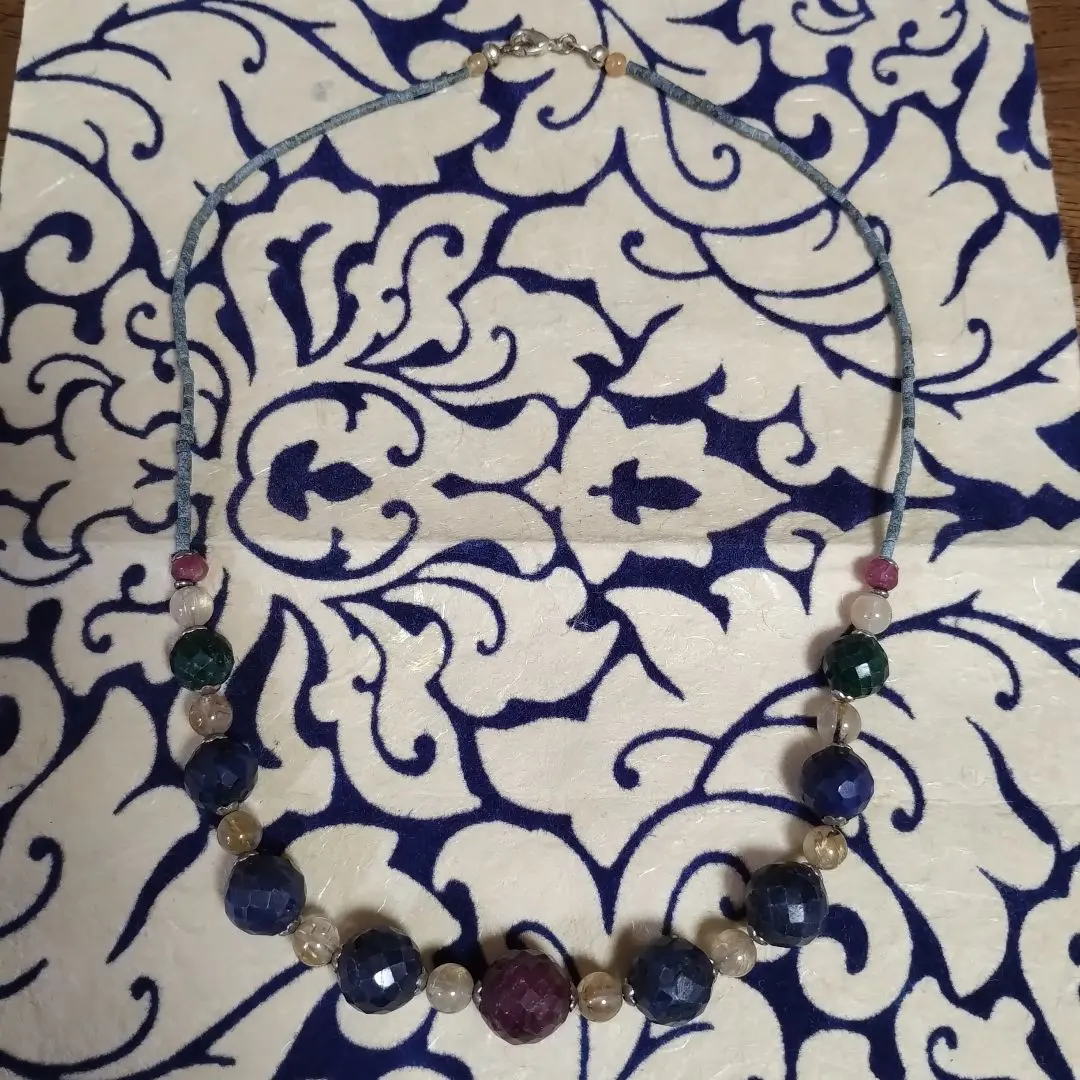 Thumbnail of ② Ancient: Ruby, Sapphire, Emerald, Rutile, Malachite Necklace