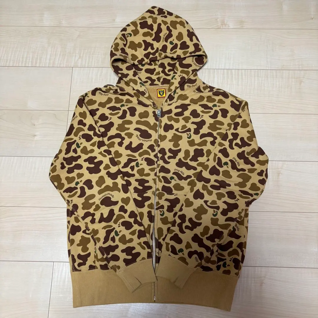 Thumbnail of Rare HUMAN MADE Zip-up Hoodie All-over Print Heart Camo S Size