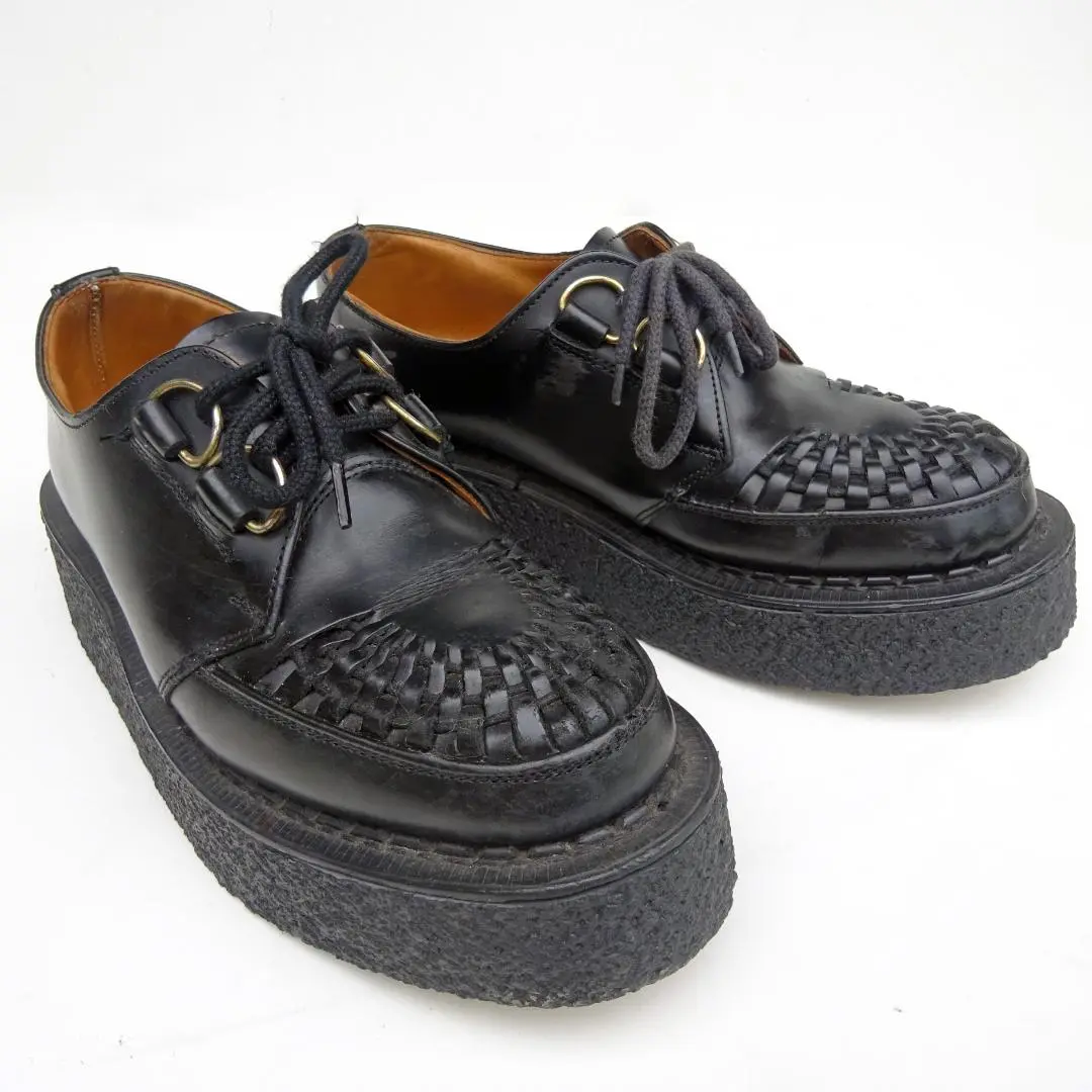 ECOX ジョージコックス ラバーソール 黒 UK6 3588VIB ジョージコックス3588ブラックレザー ブラックインターレース