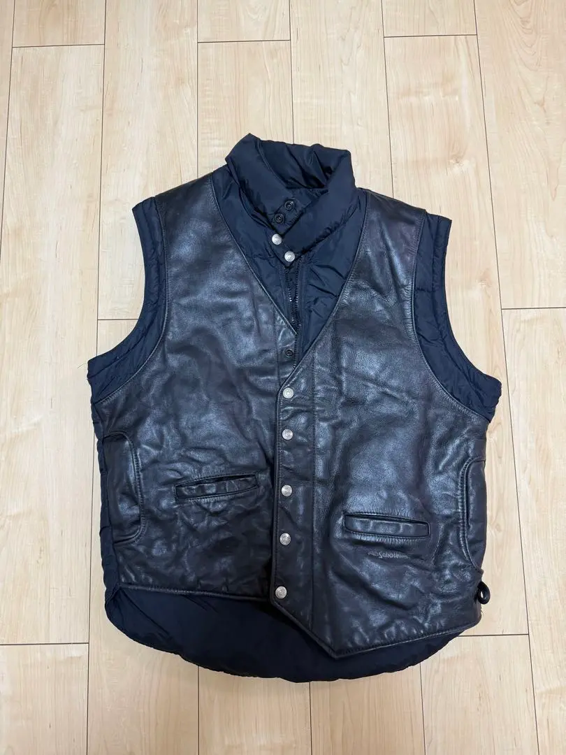 Schott クルミ ボタン レザー ベスト USA製 ブラック サイズ S 170386869.jpg?cmsp_timestamp=