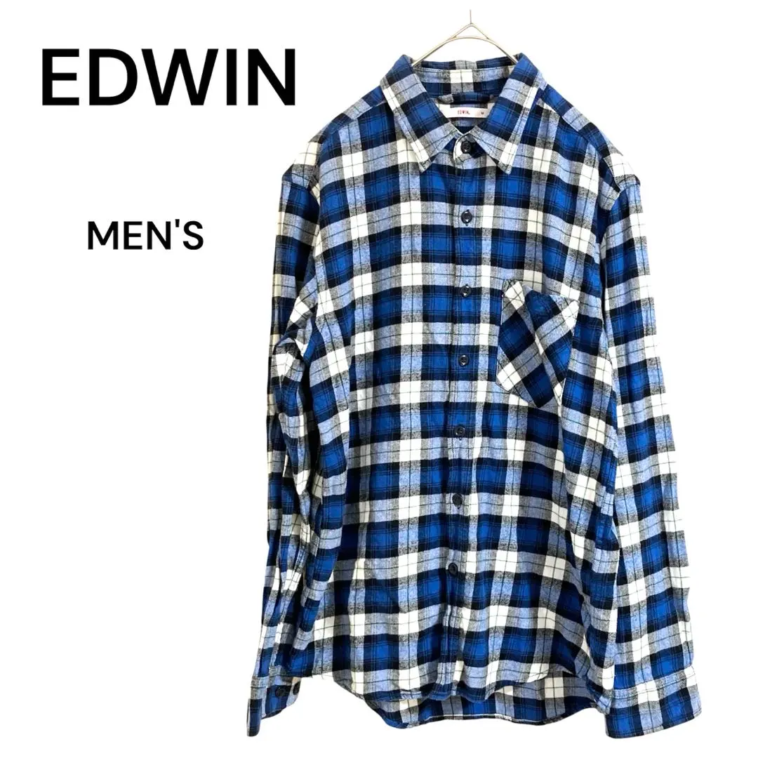 Thumbnail of 【Edwin】Men's M Blue-系 Check Shirt Long Sleeve Outer Casual