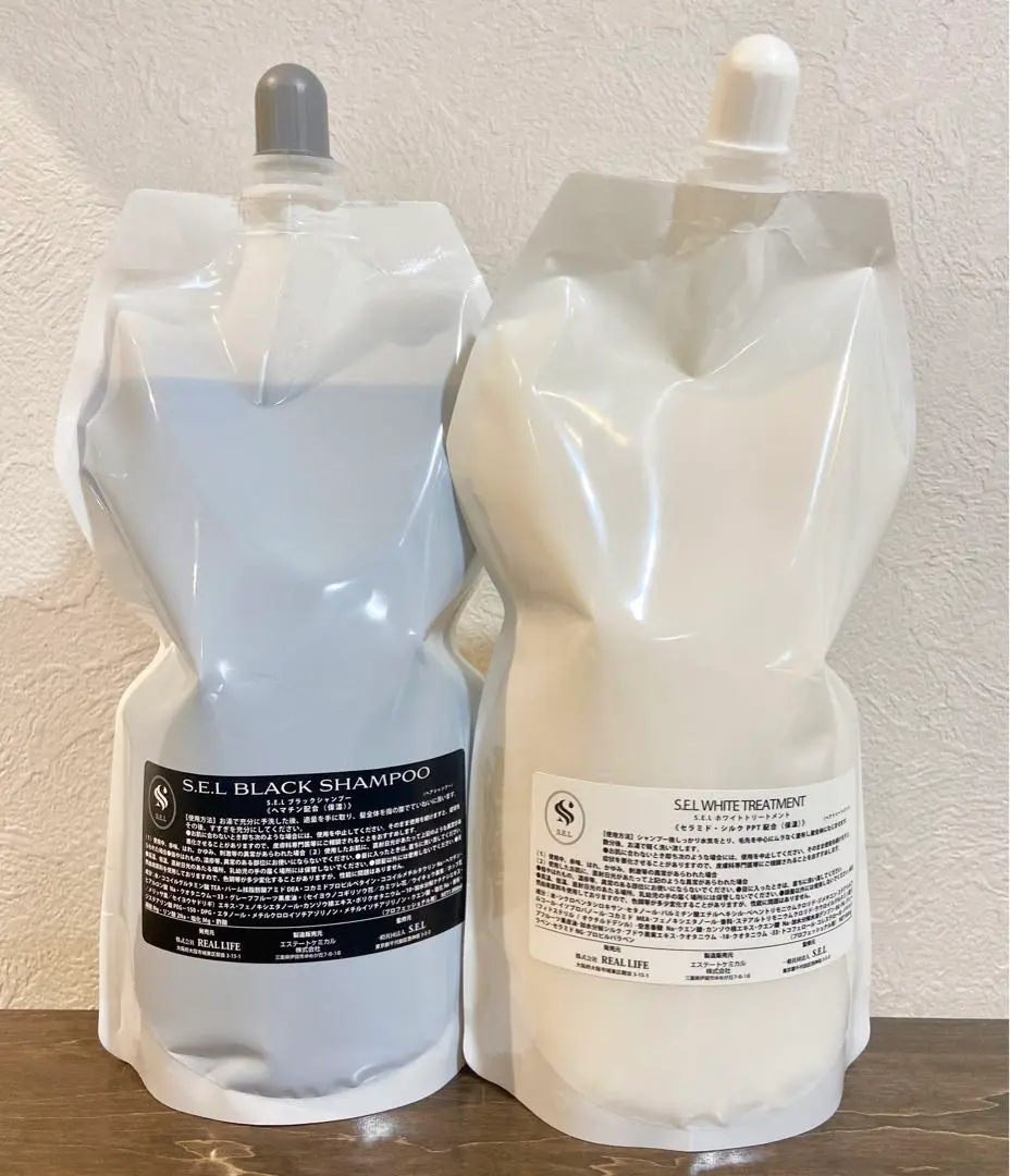 SELのブラックシャンプーとホワイトトリートメントの詰め替え用1000ml SELのブラックシャンプーとホワイトトリートメントの詰め替え用