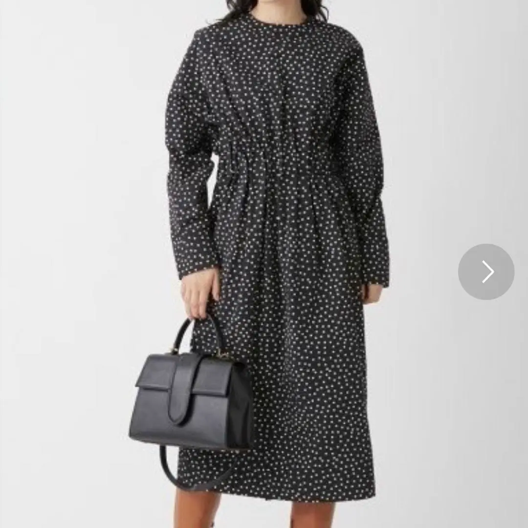Thumbnail of Excellent condition Mila Owen dot pattern long-sleeved dress, Mila Owen, black