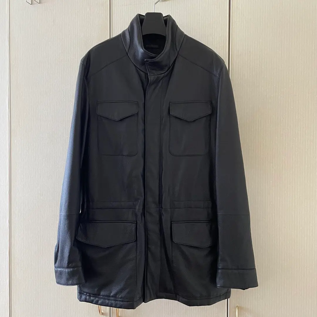 【SALE】エンリコ・マンデッリ 最高級ディアスキン カシミヤ カーコート52 SALE】エンリコ・マンデッリ 最高級ディアスキン カシミヤ カー