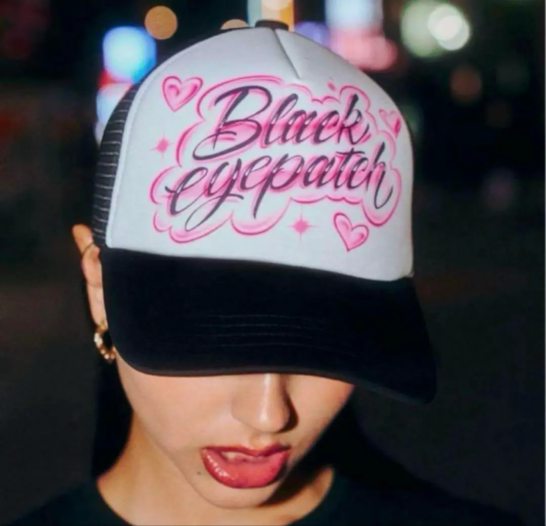 ブラックアイパッチ　ピンク　ベースボールキャップ black eye patch ブラックアイパッチ ピンクメッシュキャップ