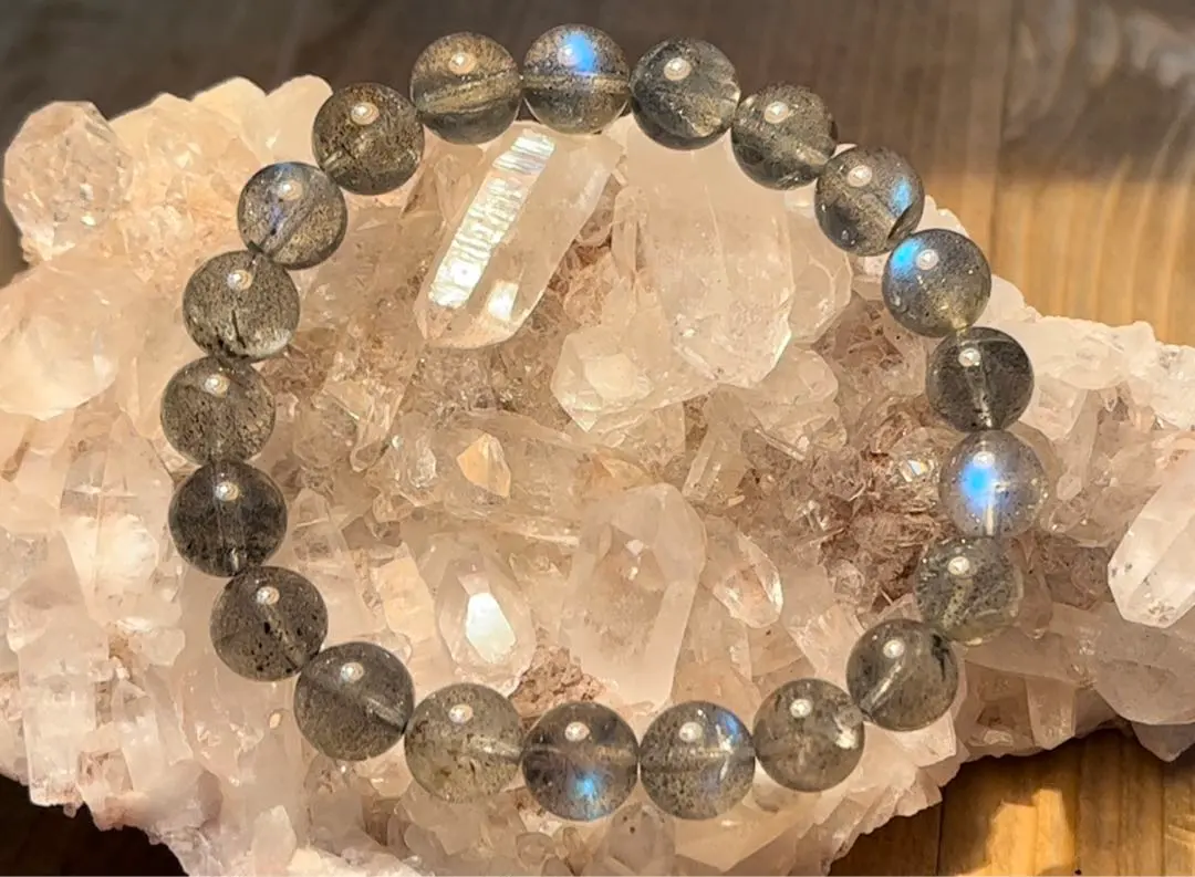 高品質拉長石8mm一串手鍊 的縮圖