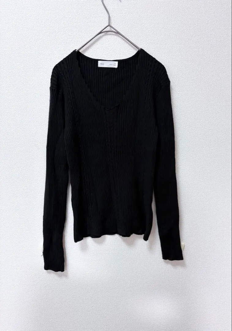 VIS 黑色針織上衣 均碼 的縮圖