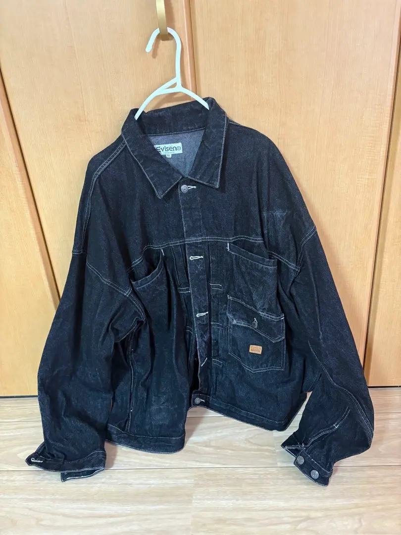 Evisen ブラックデニムジャケット XL 5lack Evisen ブラックデニムジャケット XL 5lack