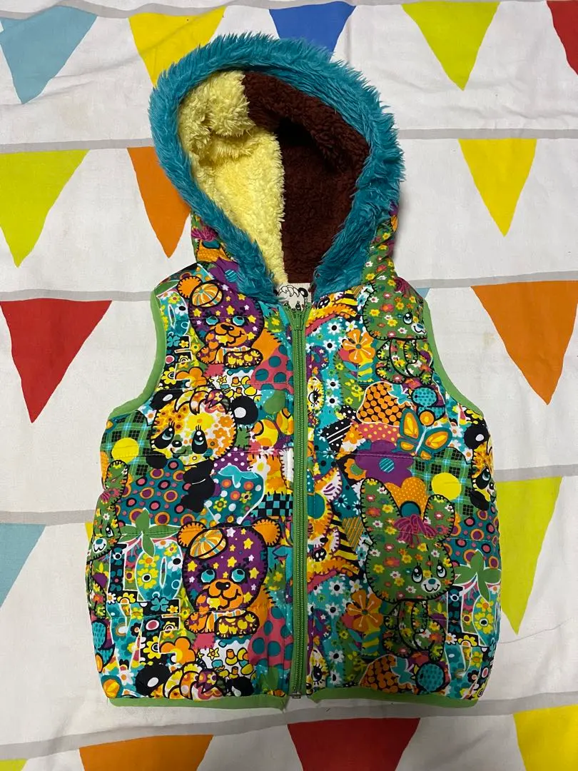 新品 Gragla 總花紋 雙面穿 外套 背心 110 的縮圖