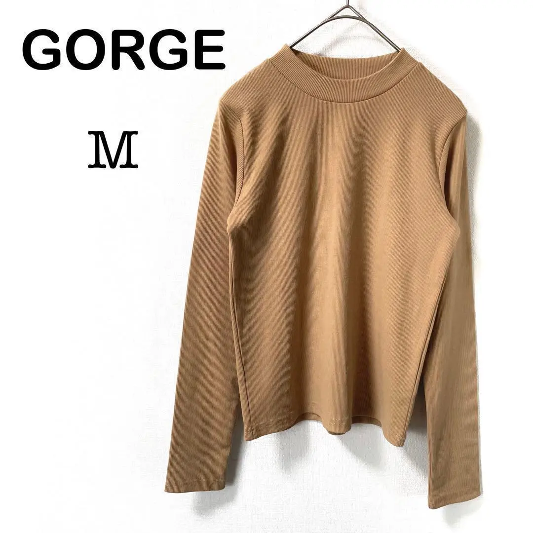 Thumbnail of GORGE Long Sleeve Rib Knit Sweater Casual Solid Color Brown M