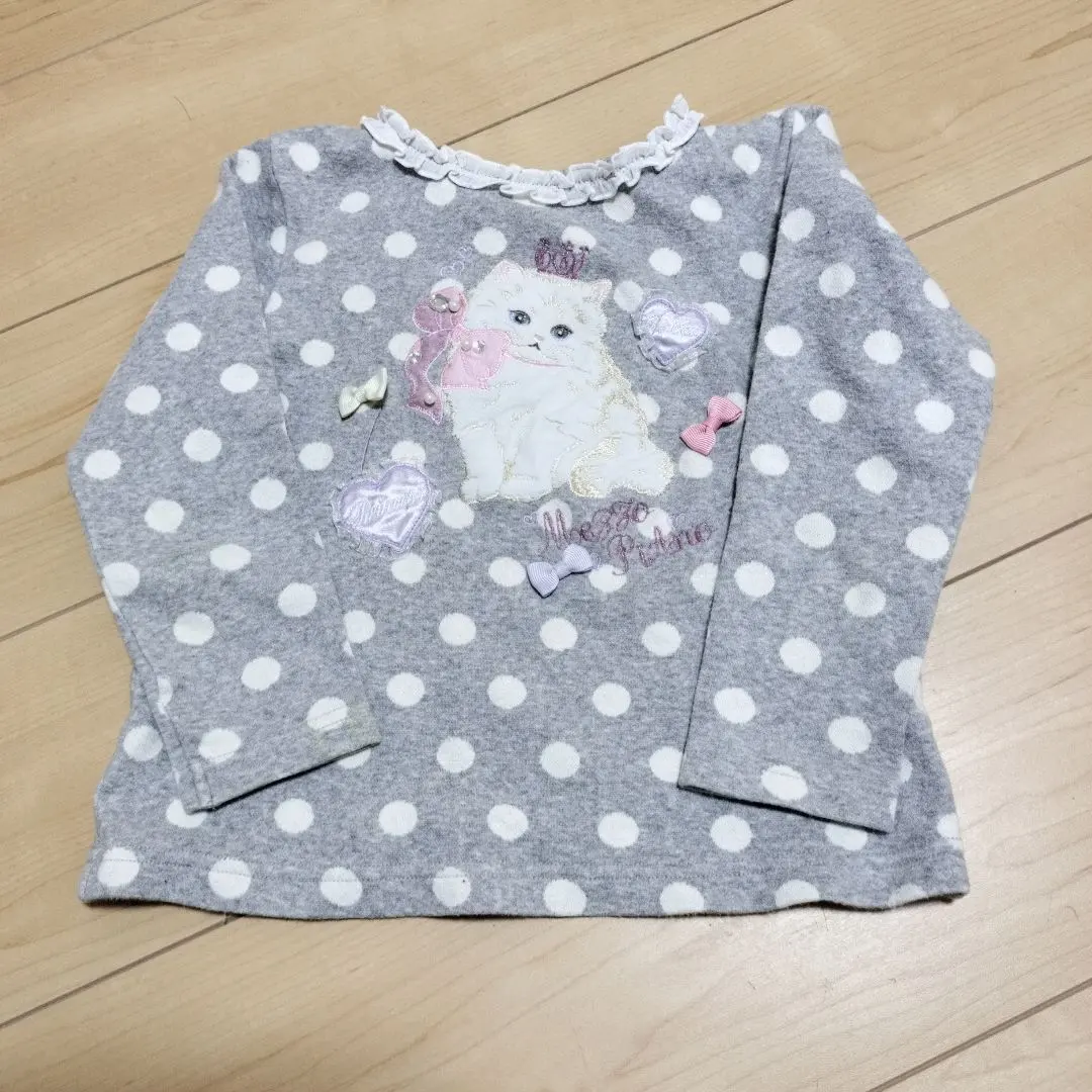 Thumbnail of Mezzo Piano - Polka Dot Cat Long Sleeve Cut and Sew - 110