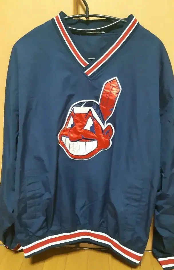Thumbnail of Indians Embroidered Logo Navy Pullover Jacket MLB