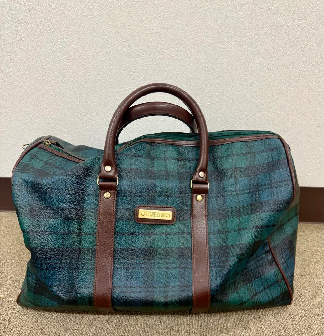 波士頓 LEAVE CLUB 肩包 手提包 綠色 格紋 的縮圖