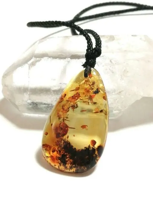 Thumbnail of Natural Stone High Quality Flower Amber Floral Amber Baltic Amber Necklace