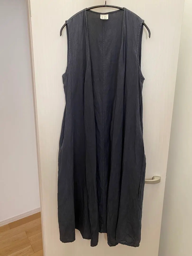 フォグリネンワーク　リネン ロングベスト ロングジレ　前開き fog linen work｜シモーナ ベスト【25 春】kurashisha - くらし