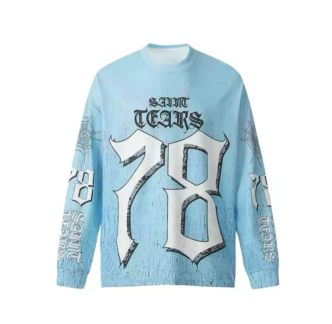 【Denim Tears】リース長袖Tシャツ Denim Tears Wreath ロングTシャツ | ブルー | FARFETCH JP