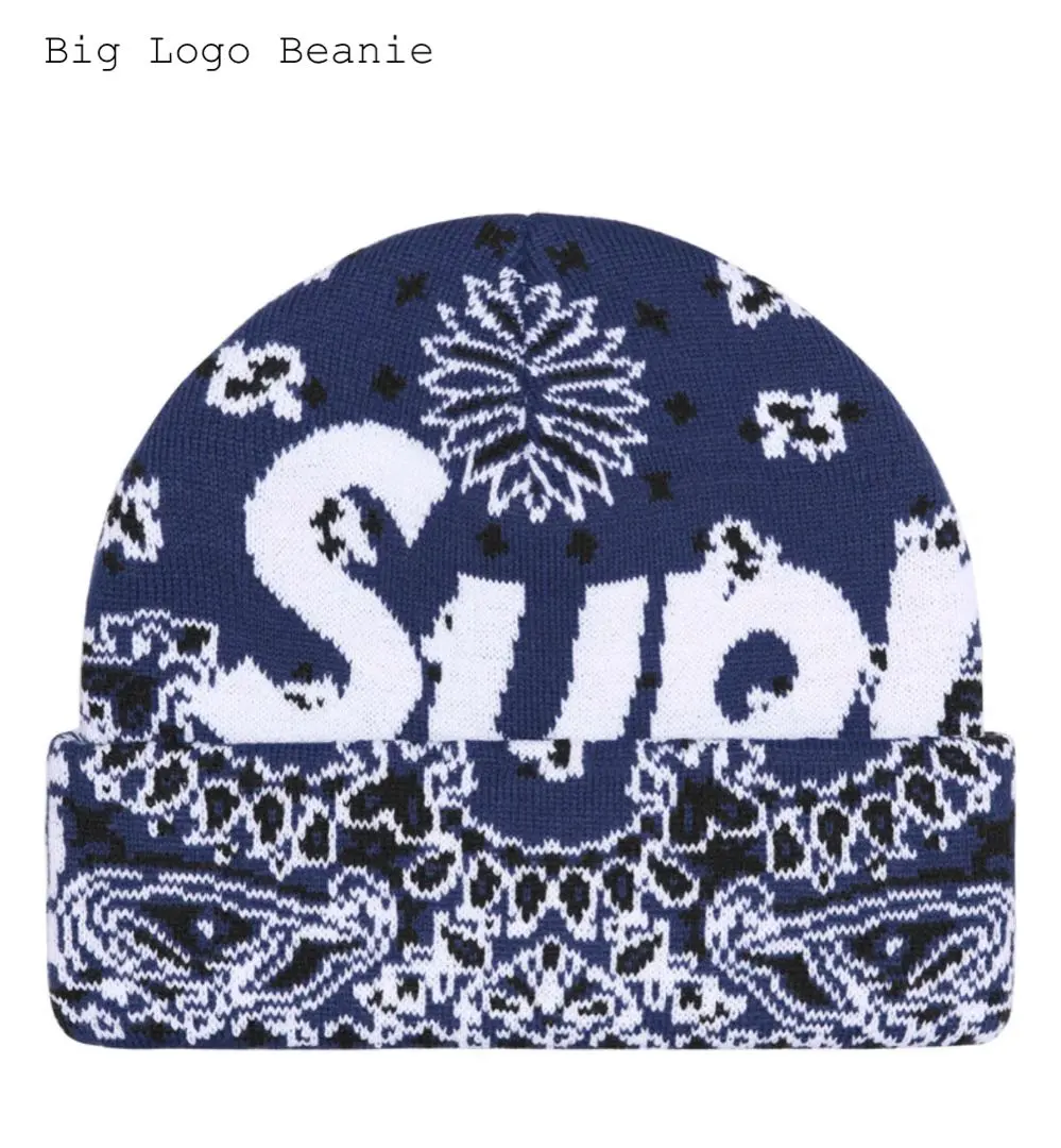Thumbnail of Supreme Big Logo Beanie Navy Bandana New