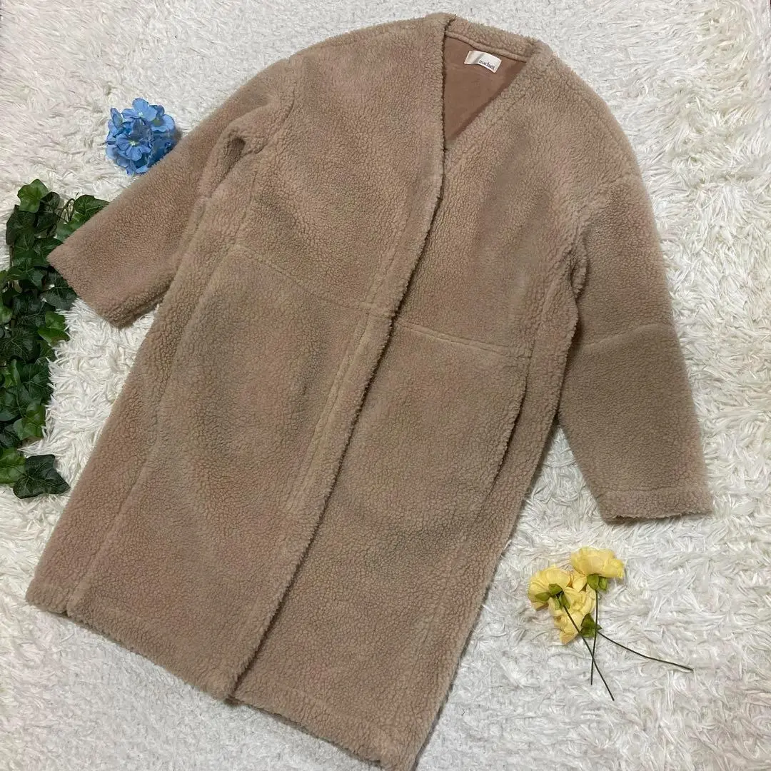 machatt マチャット ニットロングコート フード付き 厚手 ウール混