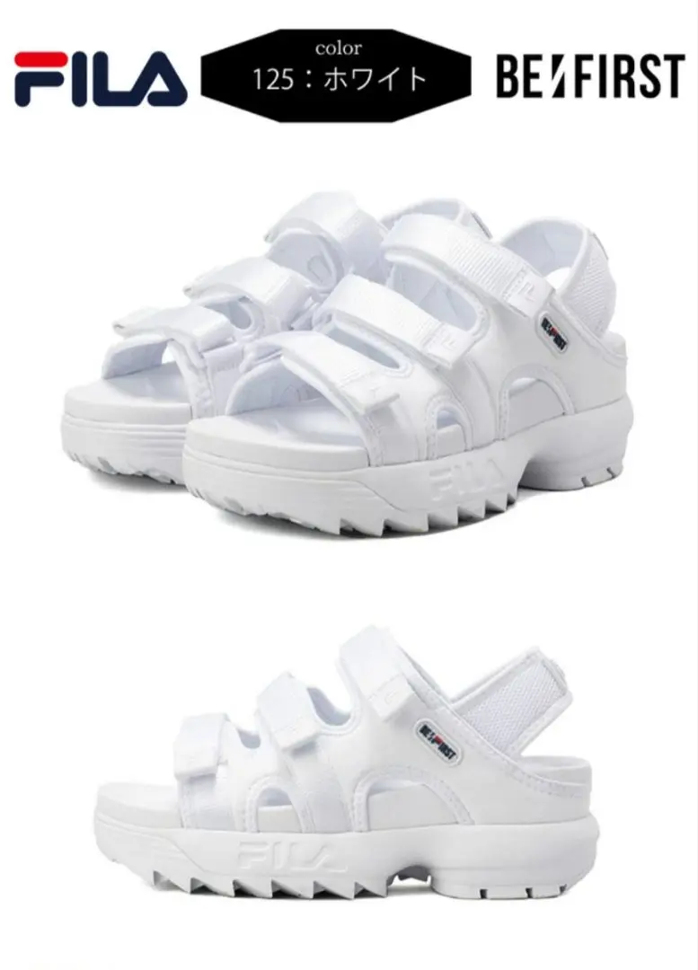 BE:FIRST - FILA×BE:FIRSTコラボ サンダル 23cm ホワイト 新品未使用 FILA BE:FIRST コラボ サンダル メンズ レディース ビー