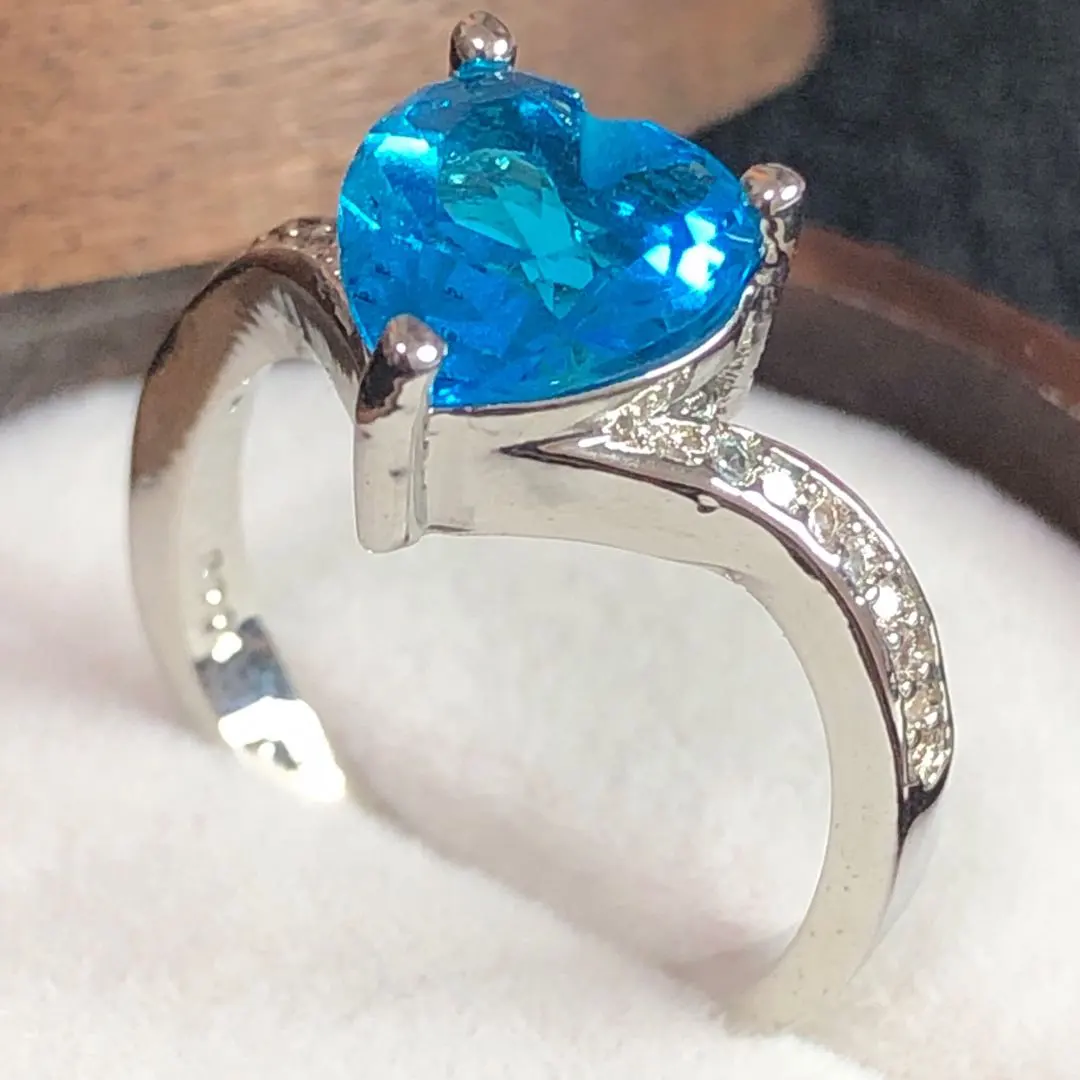 Thumbnail of ZA-13 No. 11 Aquamarine Marine Zirconia Ring Women's
