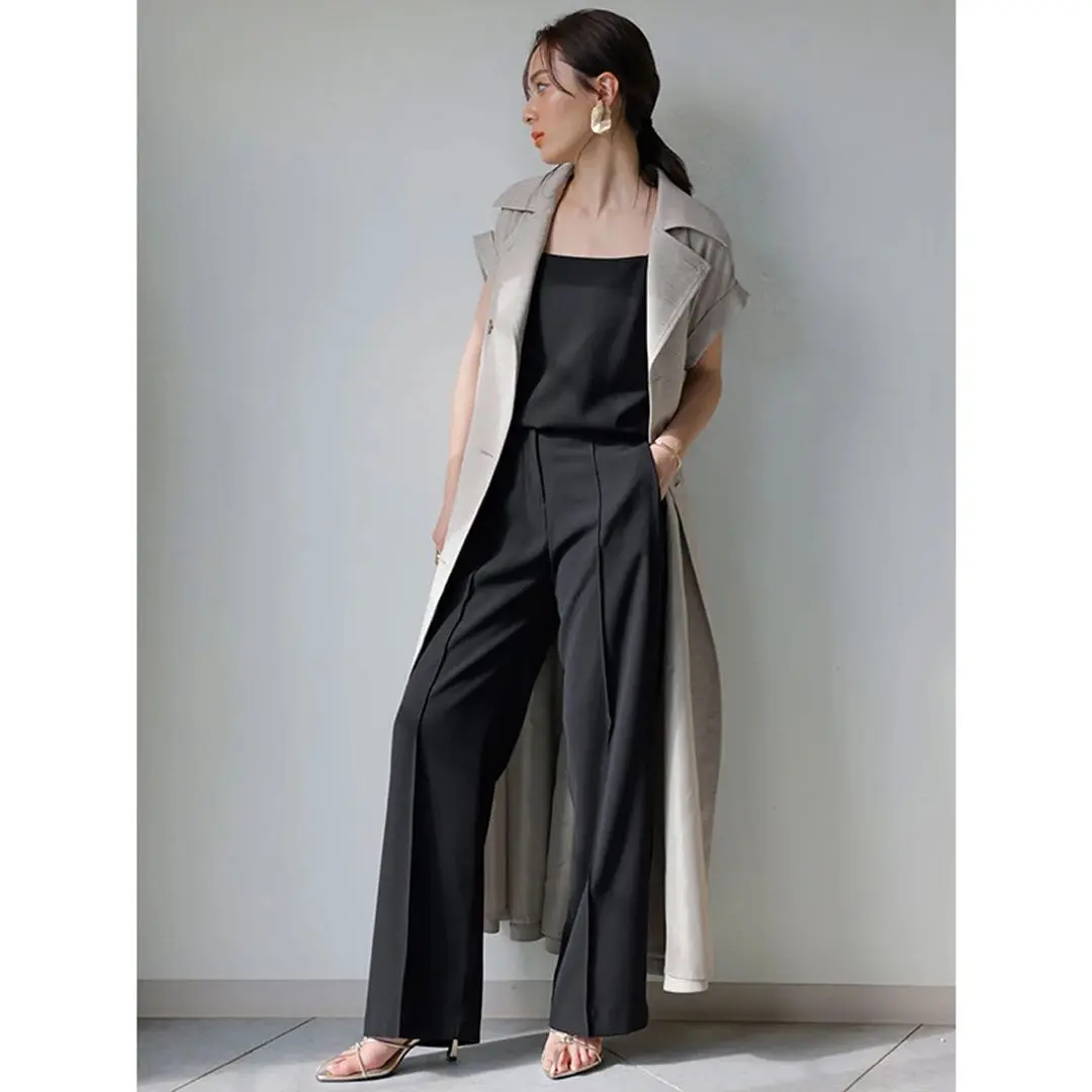 Thumbnail of anuans Back Satin Straight Pants Center Press