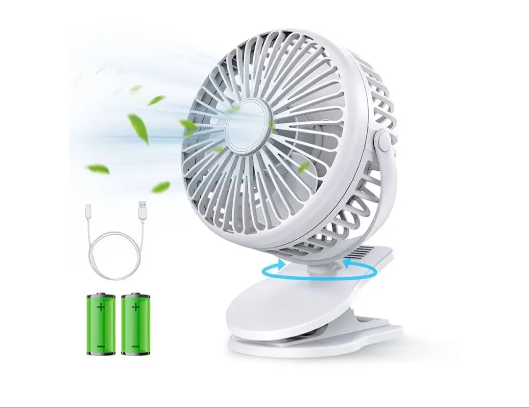 Thumbnail of Tabletop Fan, White, Battery-Powered, Black