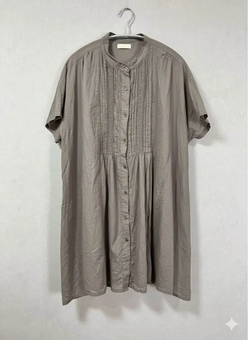 Thumbnail of earth music&ecology - Brown Short Sleeve Tunic with Buttons