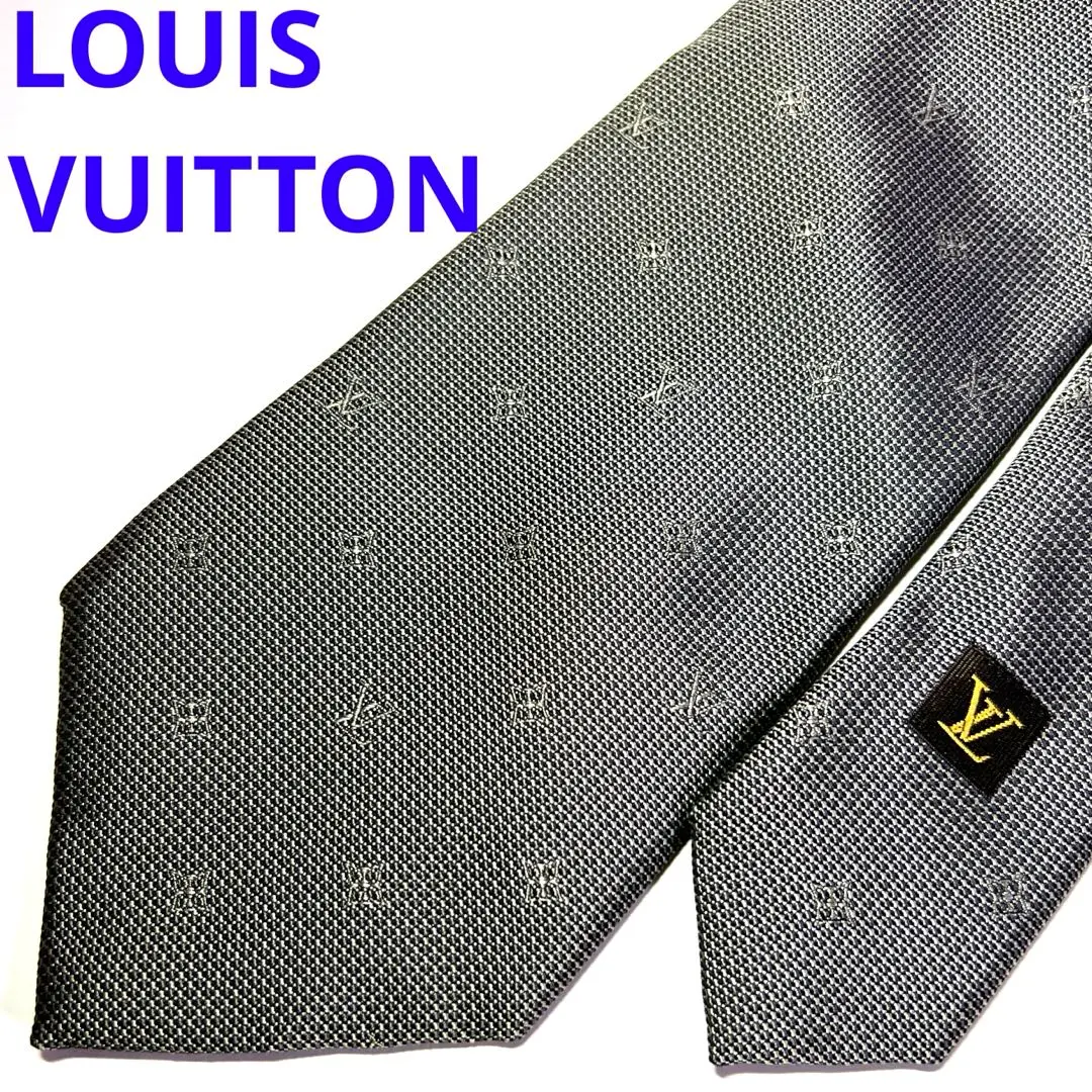 ꧁美品꧂ ルイヴィトン ネクタイ モノグラム ダミエ ストライプ シルバー 光沢 2025年最新】LOUIS VUITTON カラー：シルバー系 ネクタイの人気