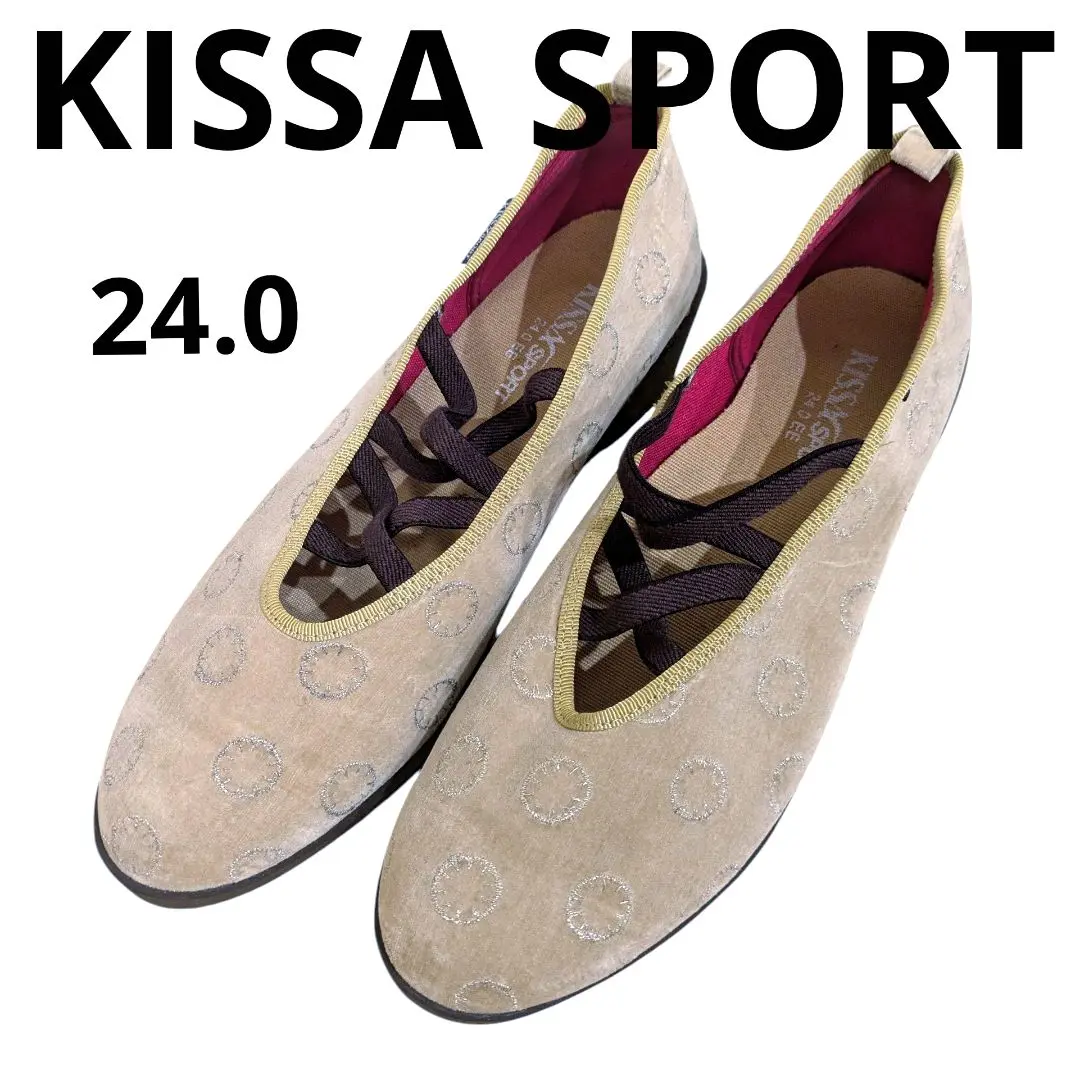 未使用級 KISSA SPORT ニットワンストラップシューズ パンプス 24 KISSA SPORT（キサスポーツ）の「KISSA SPORT/ “ニットワン