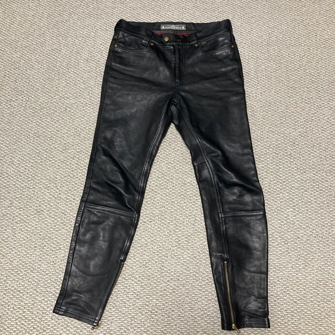 Edition別注　blackmeans レザーパンツ　ブラックミーンズ blackmeans(ブラックミーンズ)-BACK ZIP LEATHER TAPERED PANTS