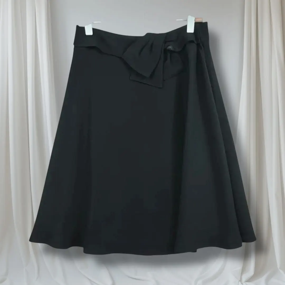 Thumbnail of Gallery Visconte Flare Skirt Black Ribbon M size Midi length