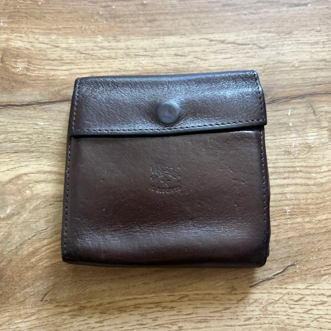 Thumbnail of Leather bi-fold wallet, dark brown, Il Bisonte