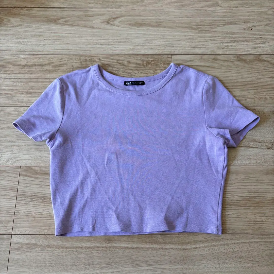 Thumbnail of ZARA Lavender Cropped T-shirt, Size L
