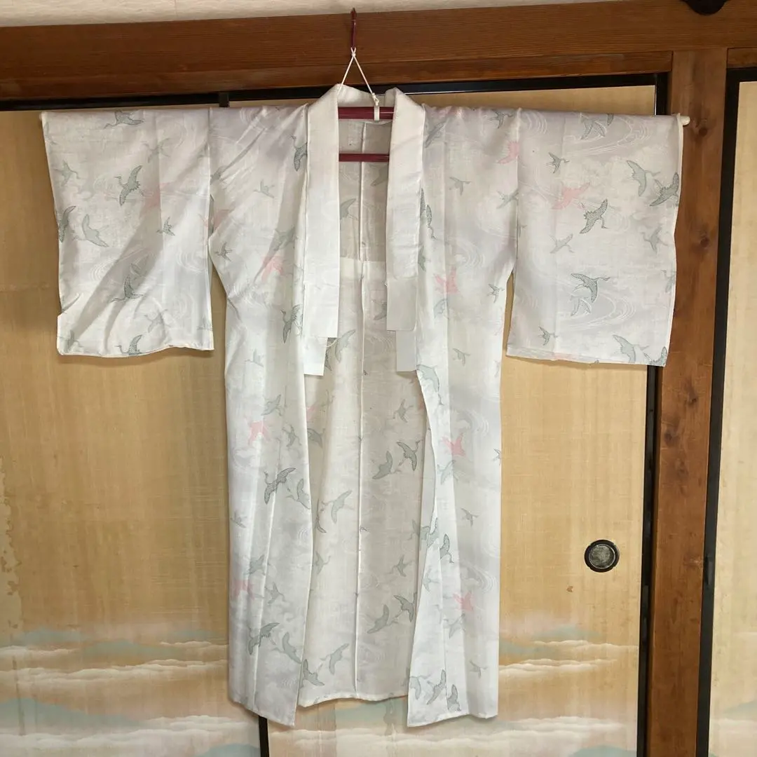 Thumbnail of Long Undergarment (Nagajuban) Crane Silk For Remake