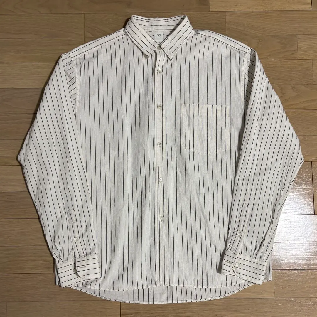 Thumbnail of OVY Cotton Linen Stripe Relax Shirts White