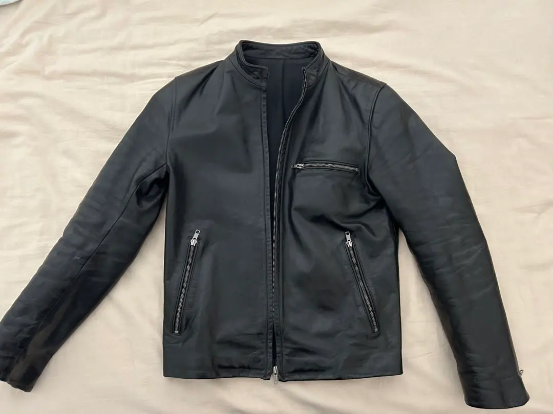 Thumbnail of agnès b. Black Leather Jacket 46
