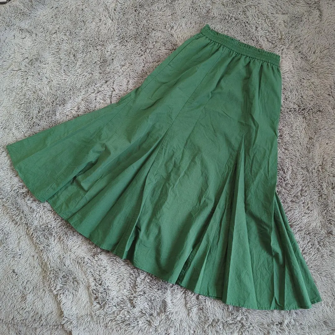 Thumbnail of ★a1258 UNIQLO [S] Mermaid Long Skirt, Elastic Waist, Green
