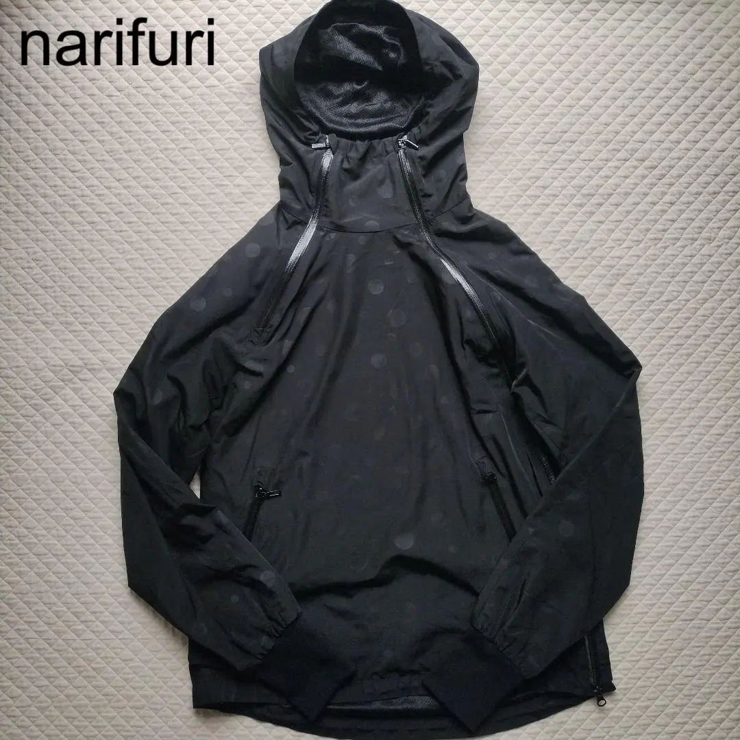 narifuri ナリフリ NF715 プルブレーカー　黒無地 セール】プルブレーカー（ナイロンジャケット）｜narifuri