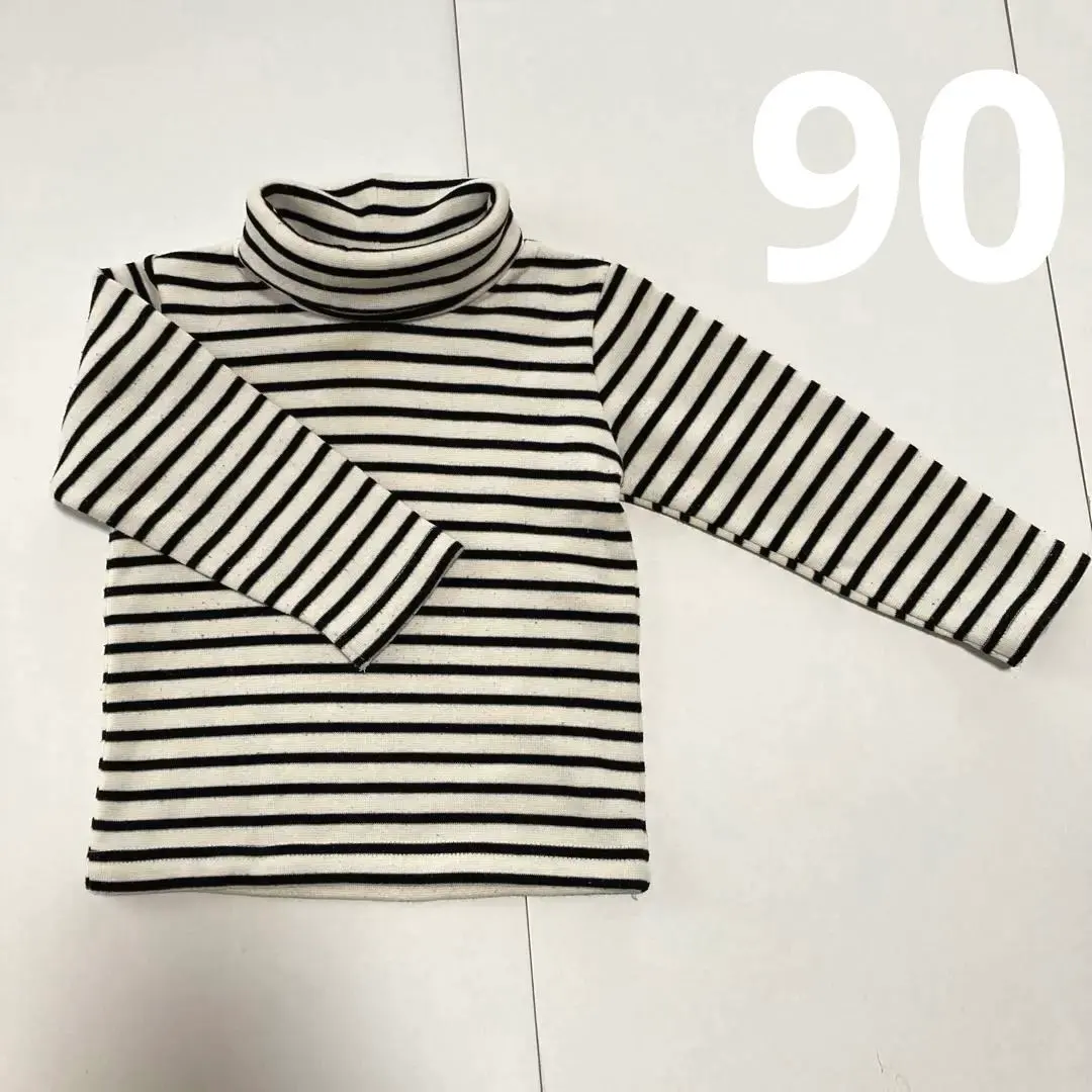 Thumbnail of Children's clothing, size 90, long sleeve, turtleneck, striped, fleece-lined, winter
