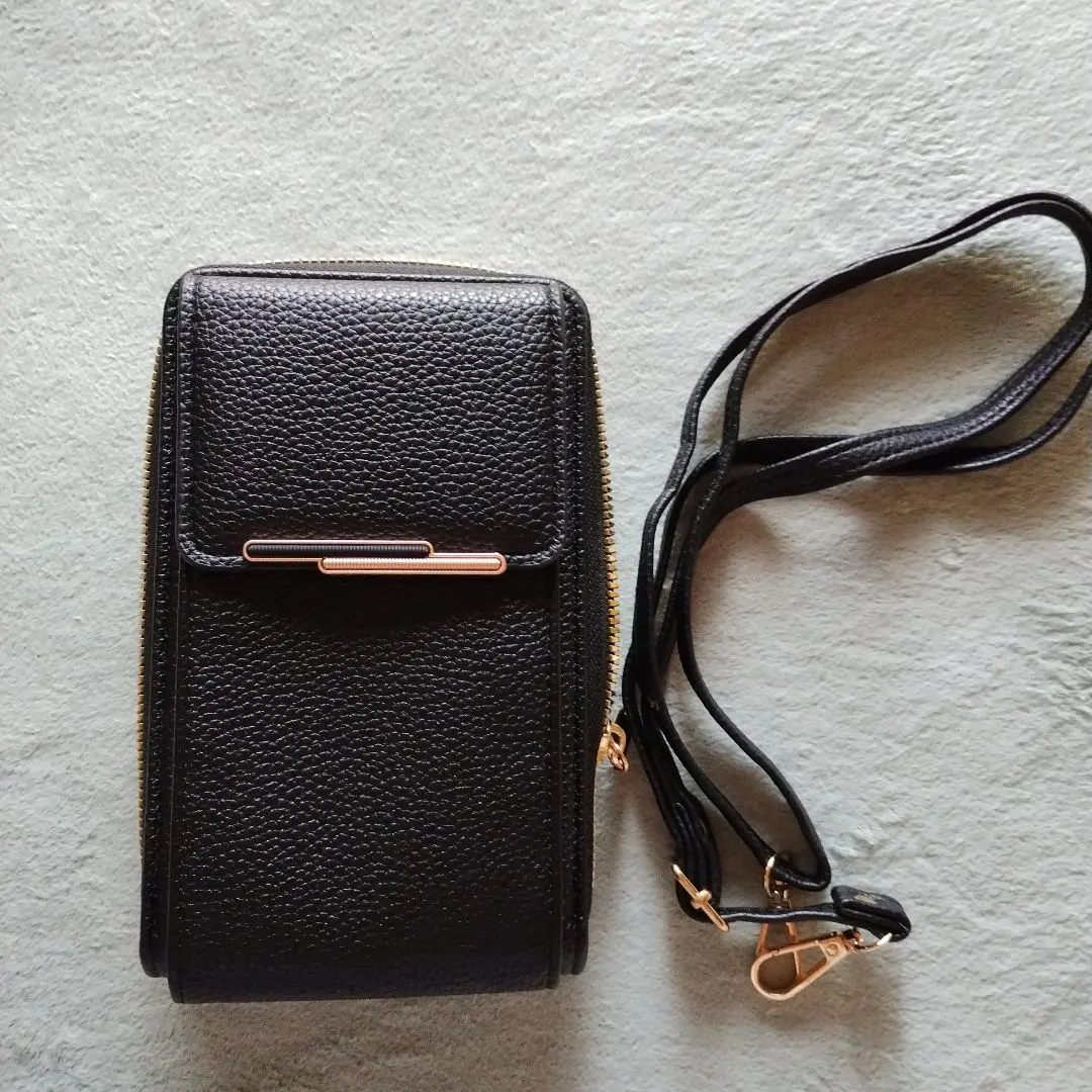 Thumbnail of Leather sacoche bag, black