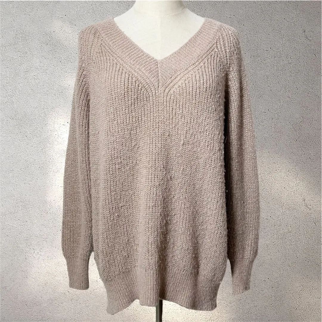 Thumbnail of MICHEL KLEIN - Size 38 / Knit / Pink Beige / Mature Girly / V-Neck / Long Sleeve