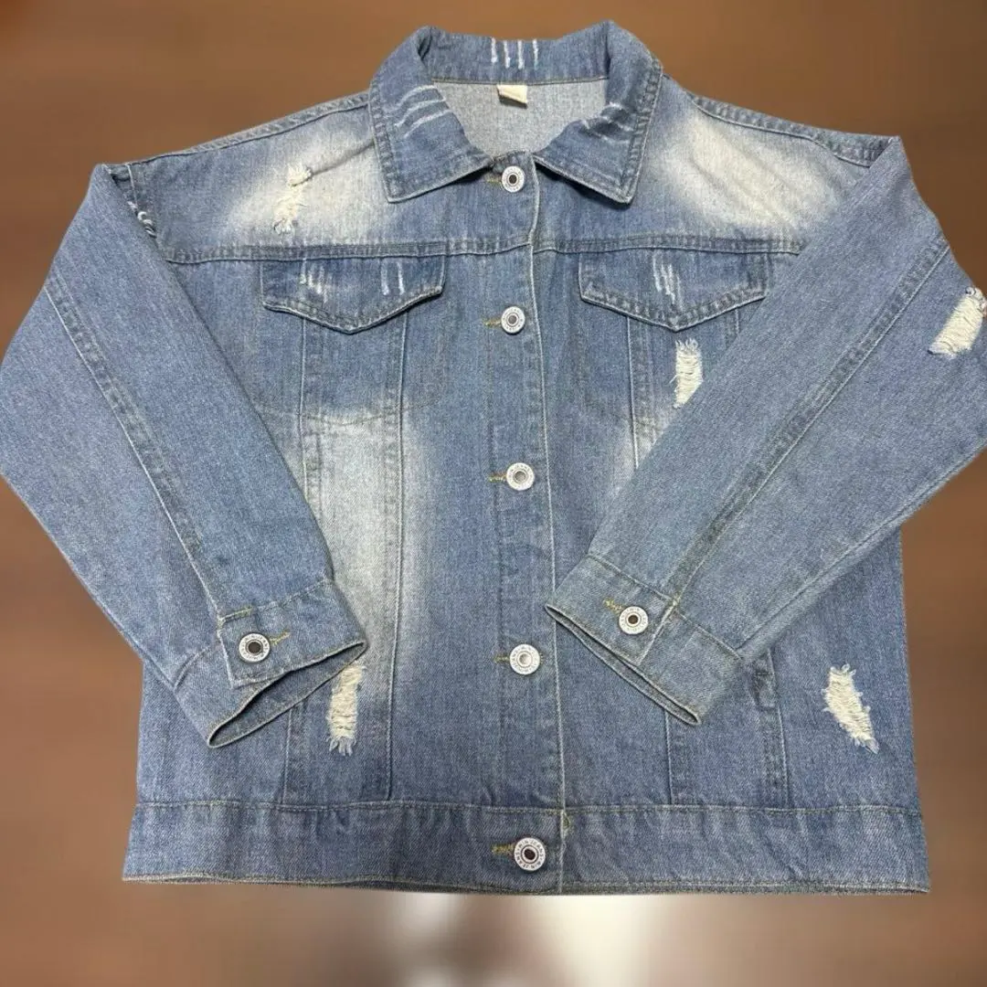 Thumbnail of Bag Print Denim Outerwear Denim Jacket 140cm Korean Kids' Clothes