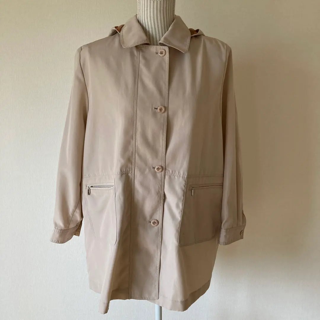 Thumbnail of Beige hooded coat, women's