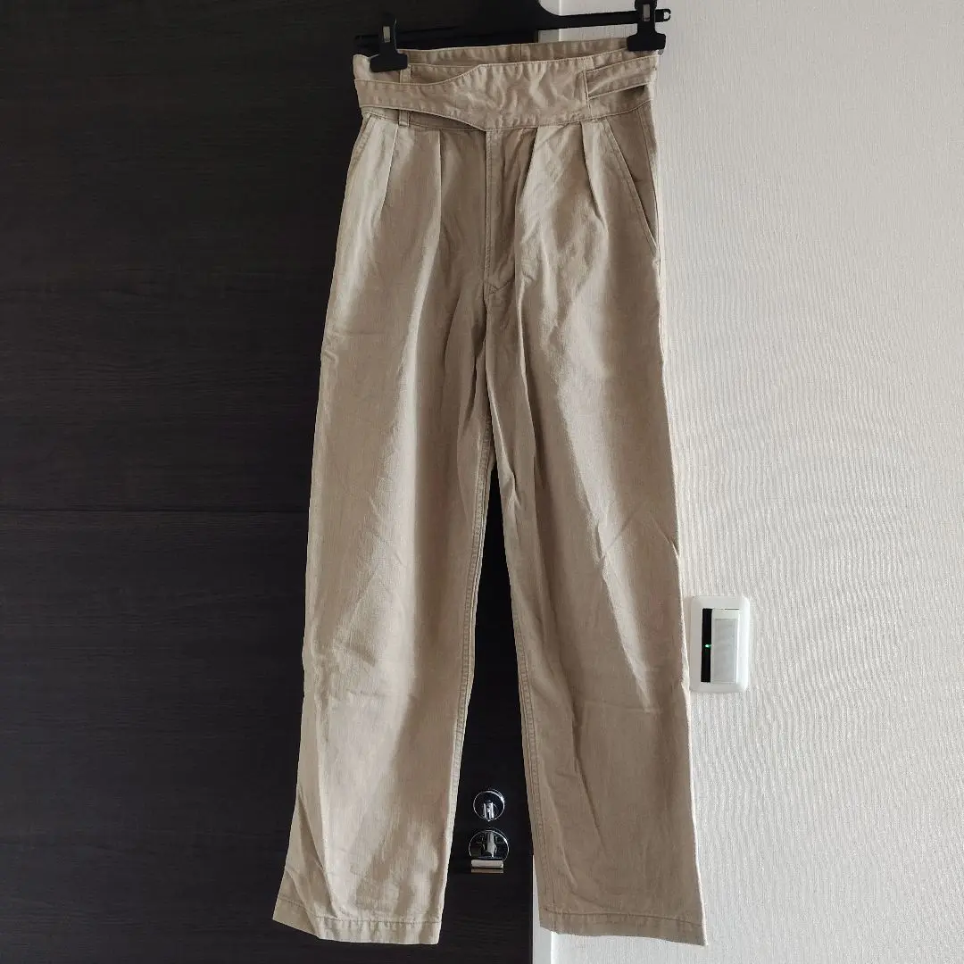 シンメ　SINME イエナ別注【美品】グルカスカート　28　ベージュ IENA SINME別注 グルカスカート フレア トレンチ コットン