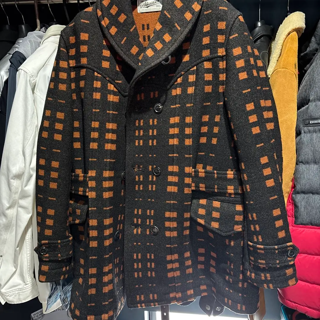 最終値下げ　スティーブンソンオーバーオール　ウール×レザーピーコート 2025年最新】STEVENSON OVERALL ピーコート・ウールコートの人気