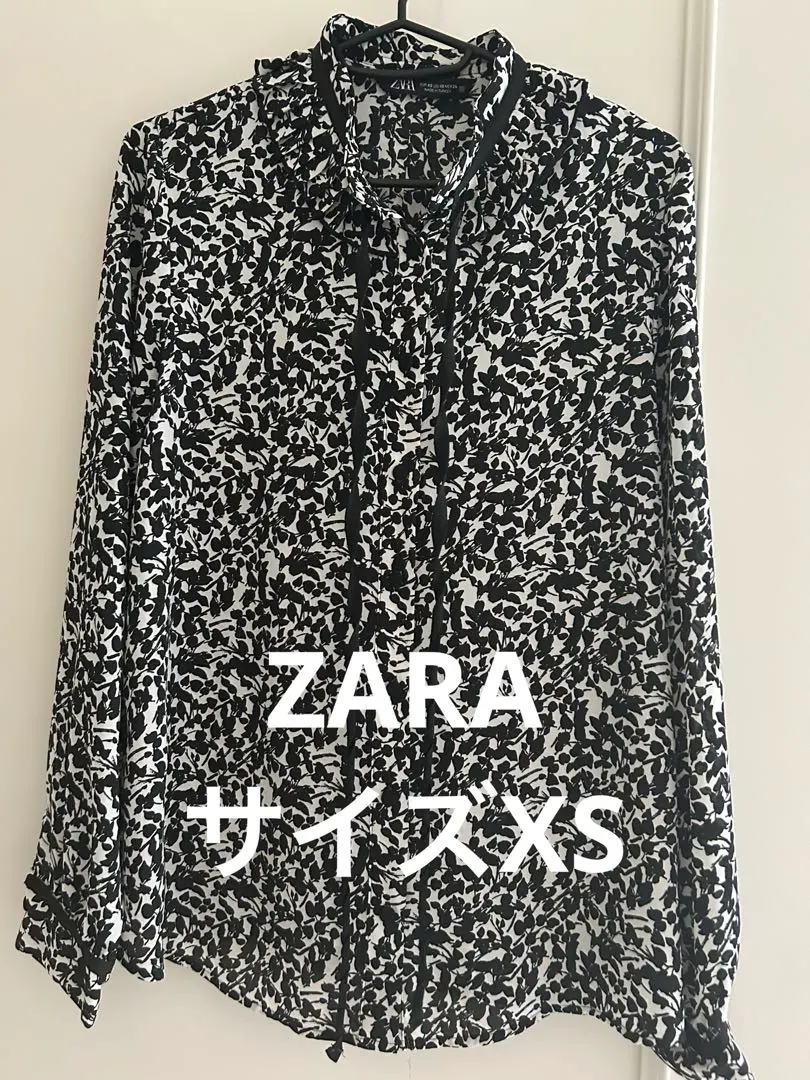 Thumbnail of ZARA ribbon shirt